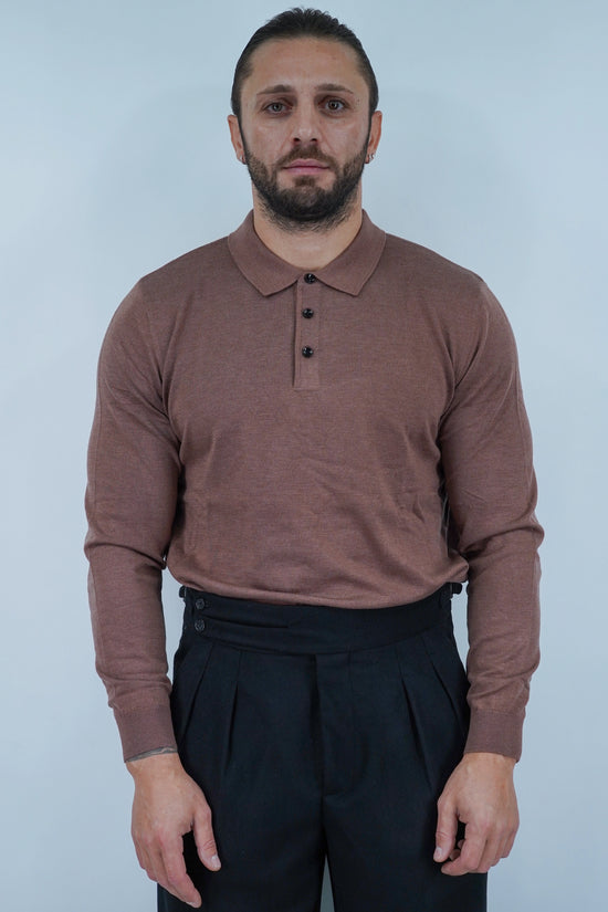 Polo con bottoni in filo terra