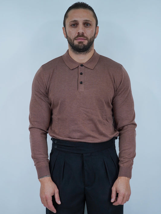 Polo con bottoni in filo terra