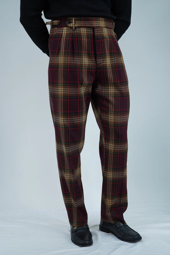 Gurkha 1 bottone con fibbie stringenti laterali Tartan Royal Stewart