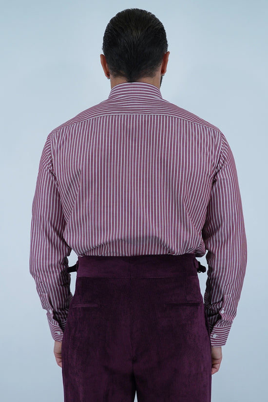 Camicia collo francese bordeaux rigo bianco
