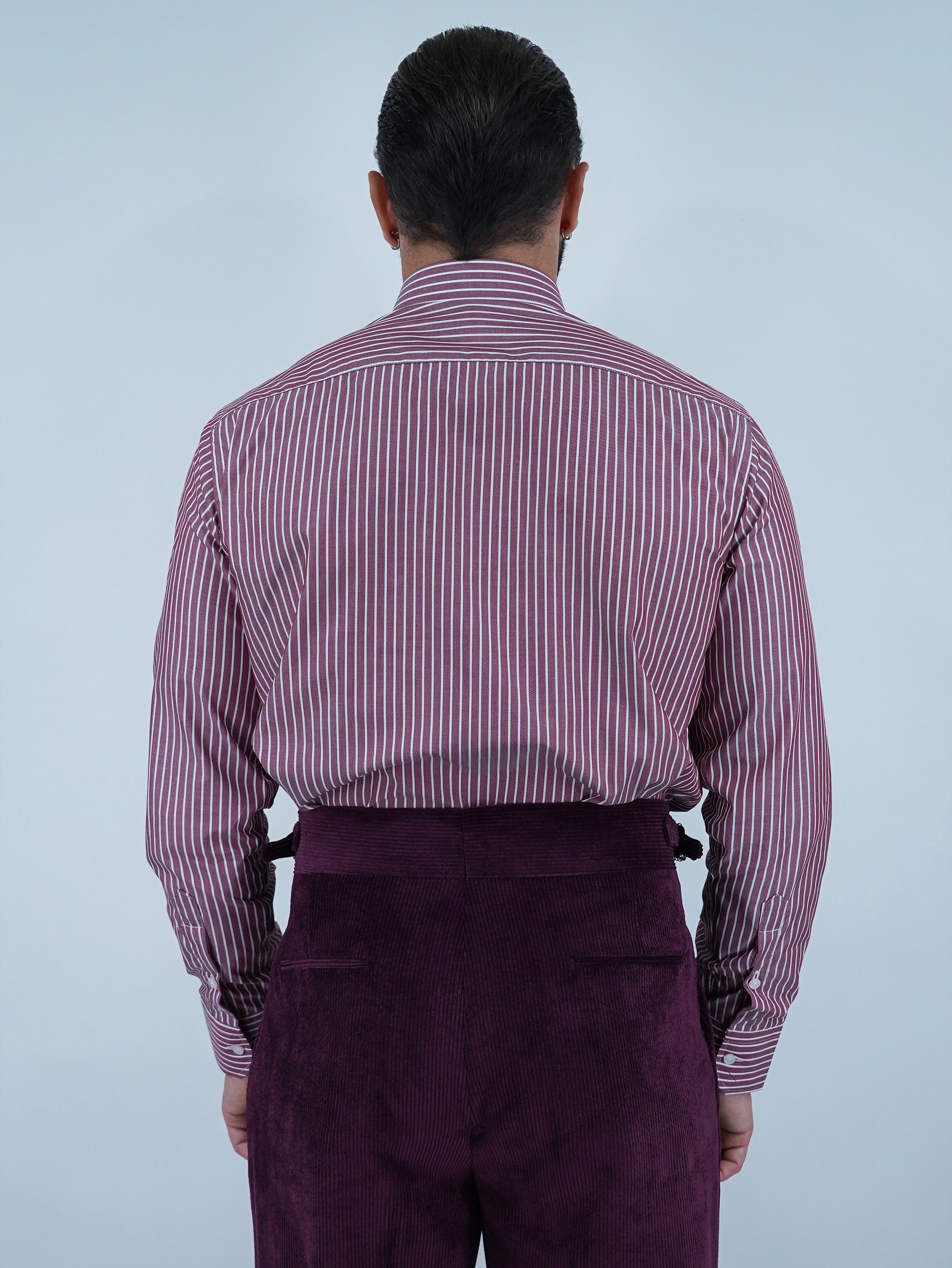 Camicia collo francese bordeaux rigo bianco