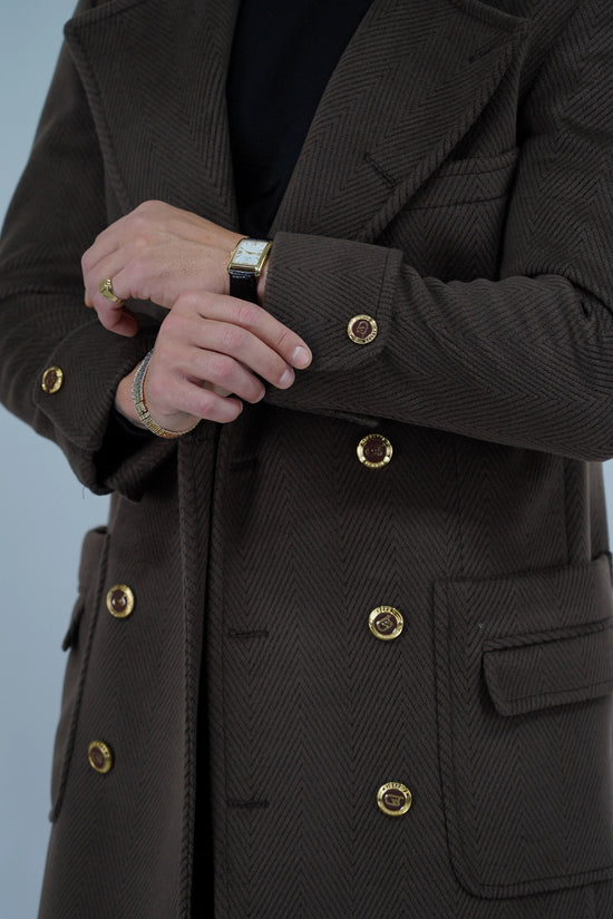 Cappotto Chesterfield Spigato Testa di Moro