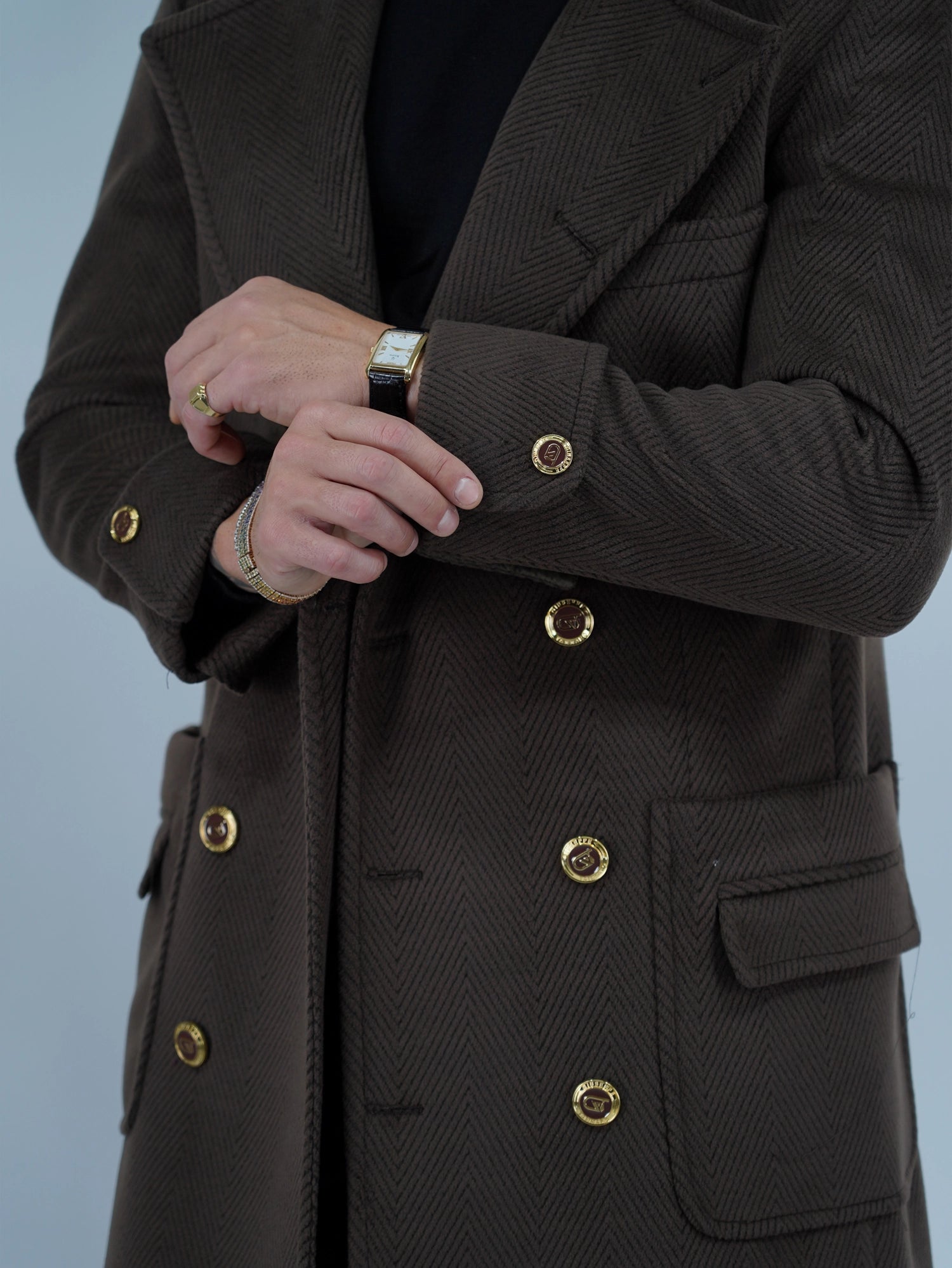 Cappotto Chesterfield Spigato Testa di Moro