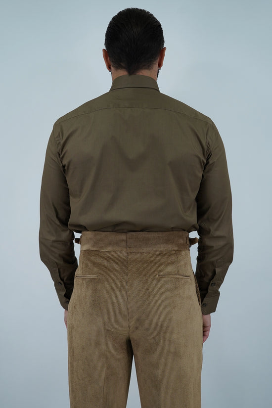 Camicia collo francese Tabacco