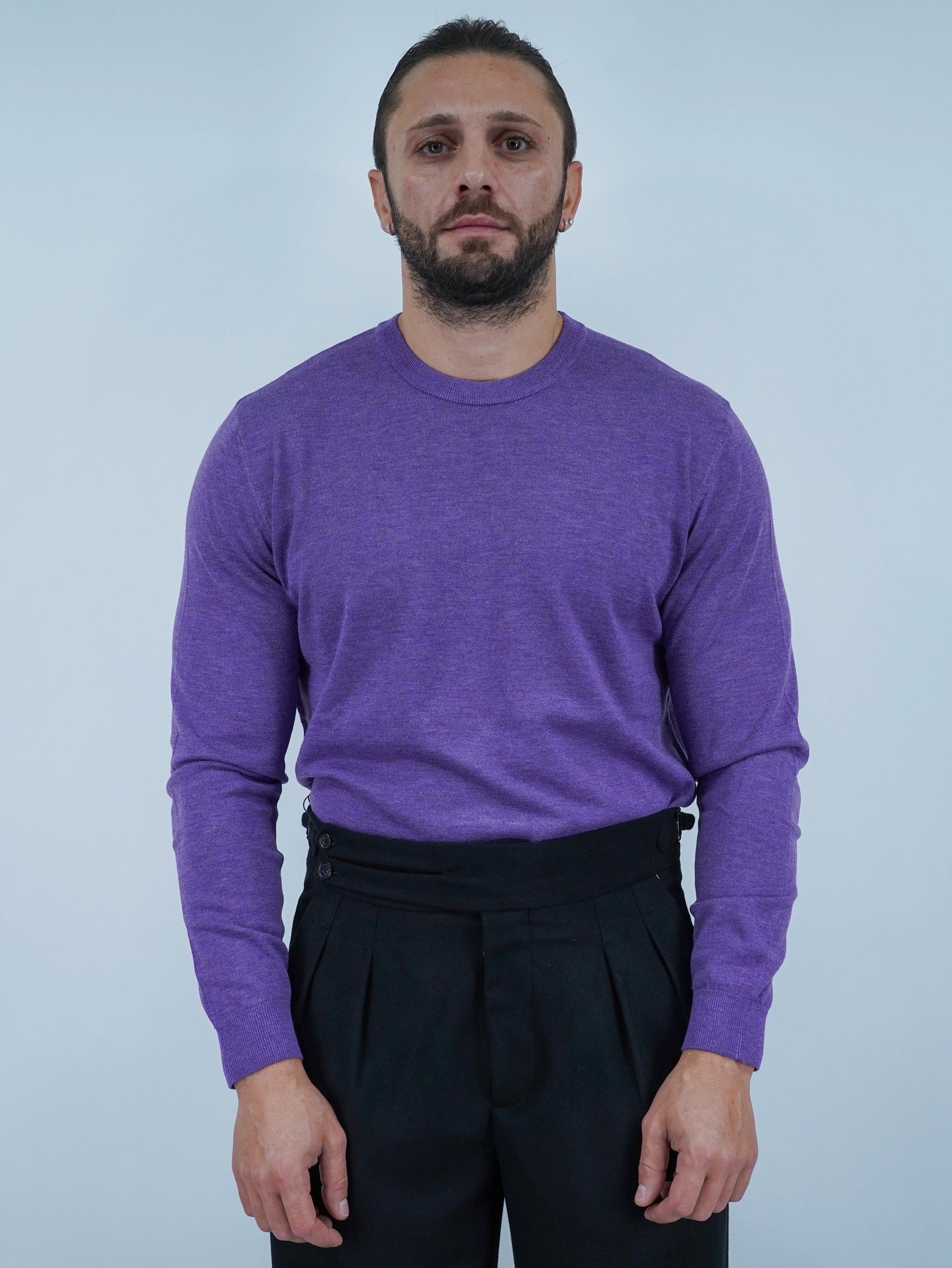 Girocollo in filo viola