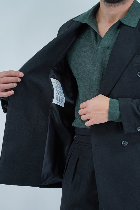 Giacca Harmonious doppiopetto in flanella nero