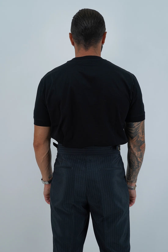 T-Shirt in Filo di Scozia | Girocollo| Nero