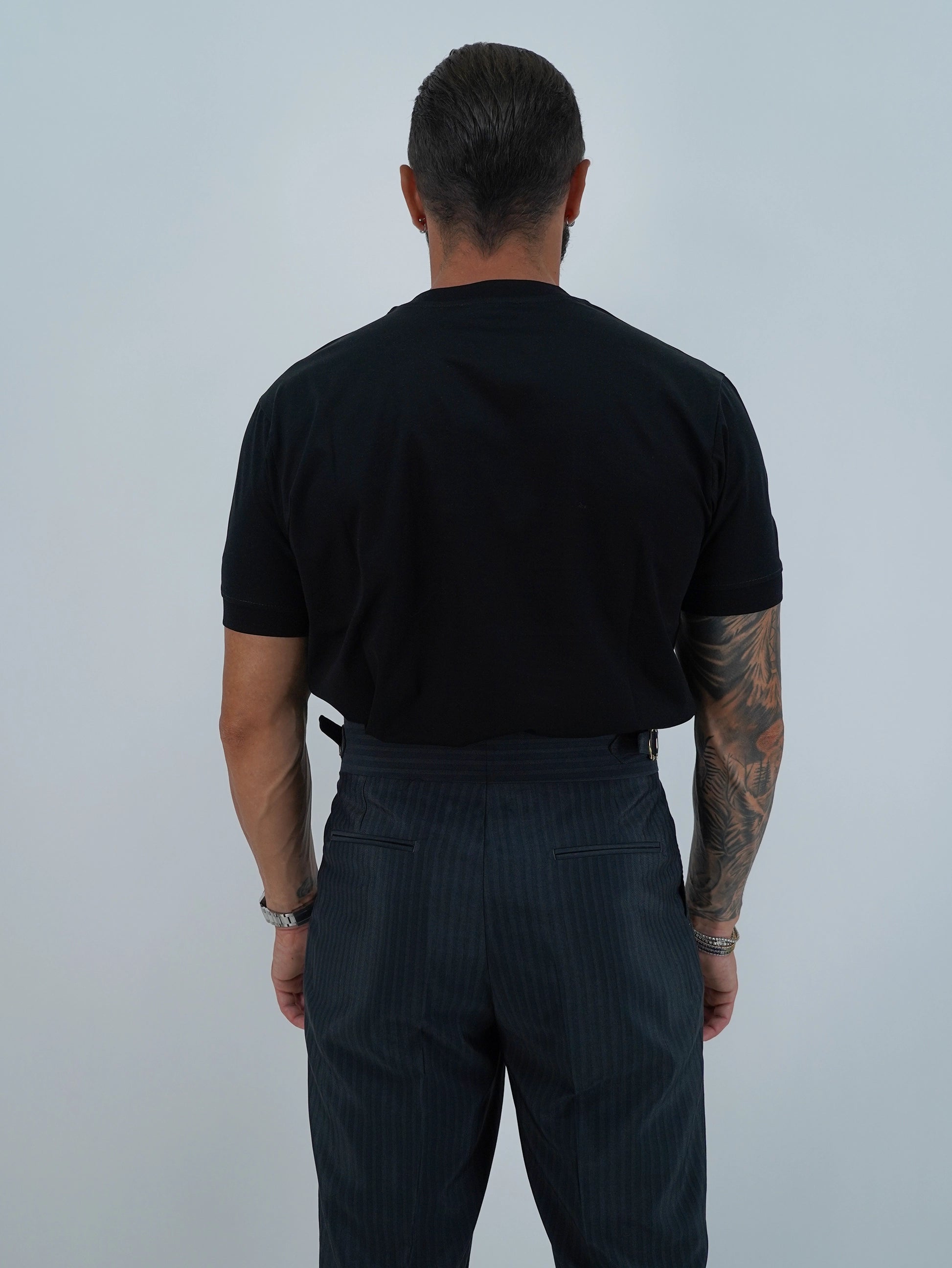 T-Shirt in Filo di Scozia | Girocollo| Nero