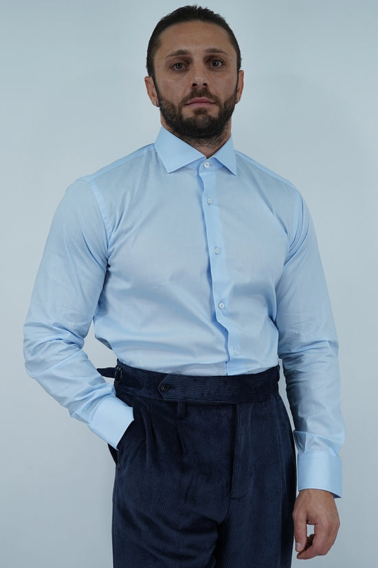 Camicia collo francese celeste