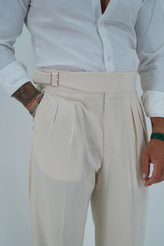 Gurkha Heritage Con Fibbia Laterale- Fondo 22/25cm | Doppia Fibbia Regolabile | Crema