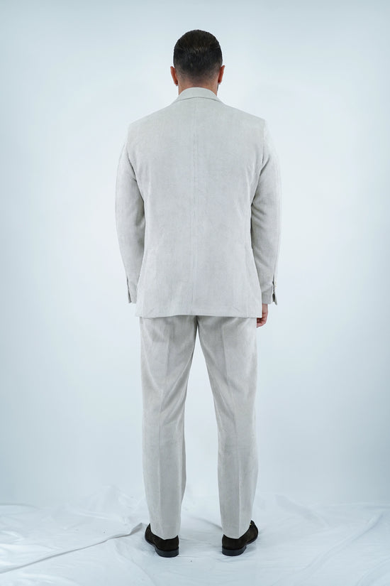 Giacca Harmonious doppiopetto in velluto a coste avorio