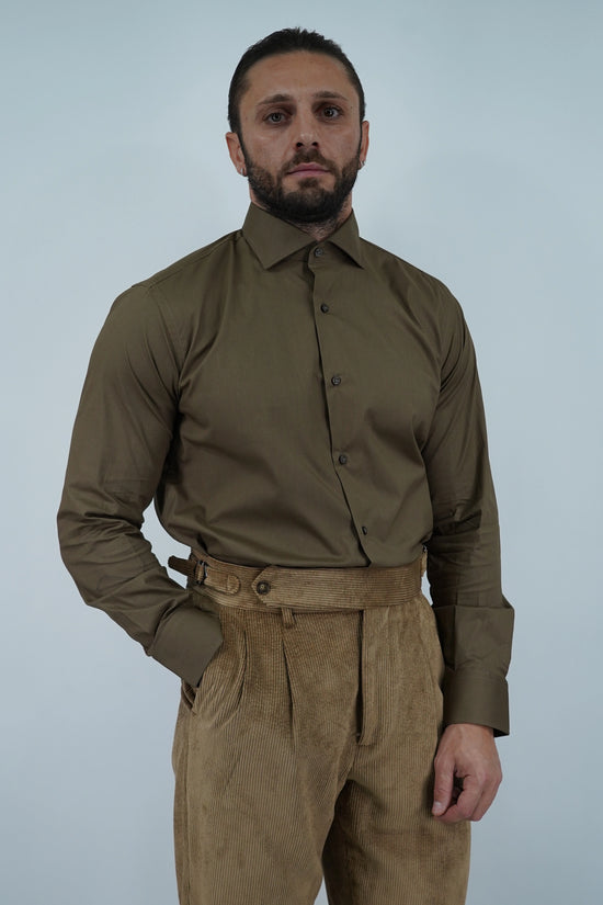 Camicia collo francese Tabacco