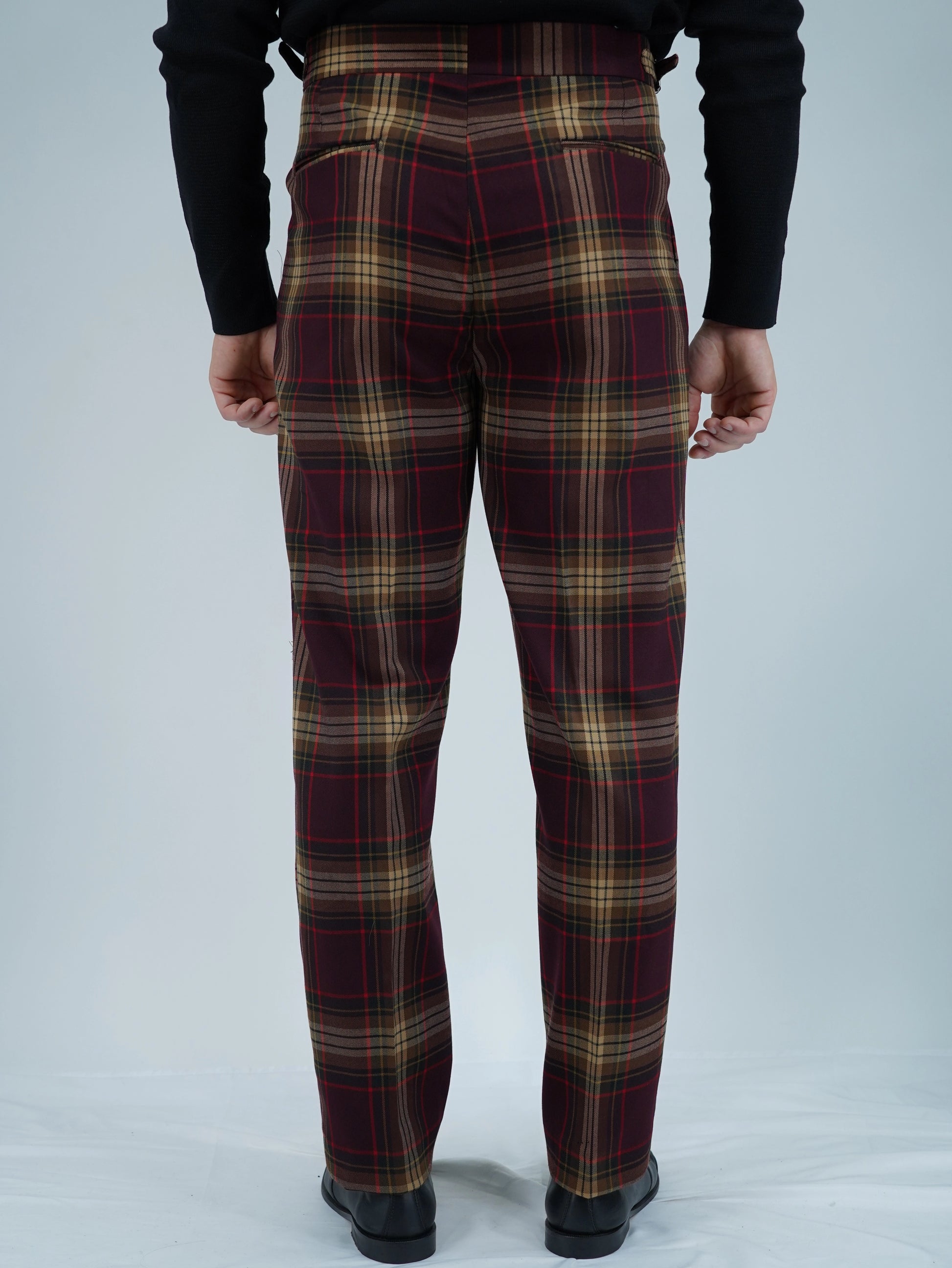 Gurkha 1 bottone con fibbie stringenti laterali Tartan Royal Stewart