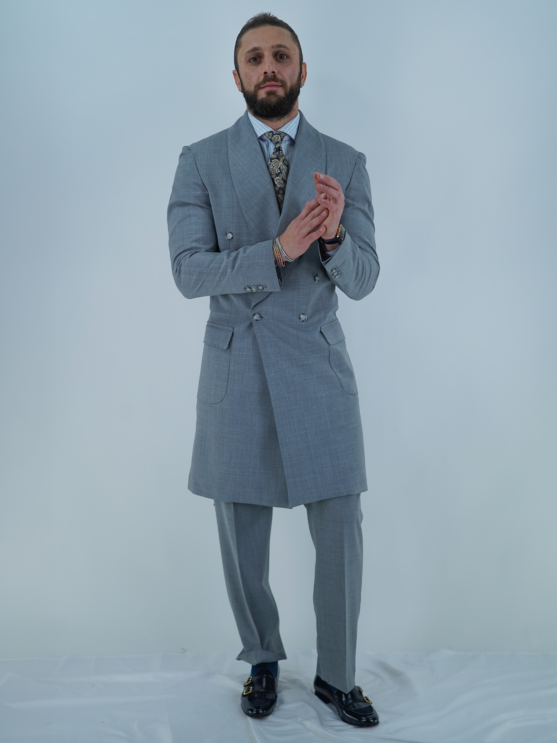 Giacca Heritage Lunga Doppio Petto - Linea Extensive | Grigio Urbano