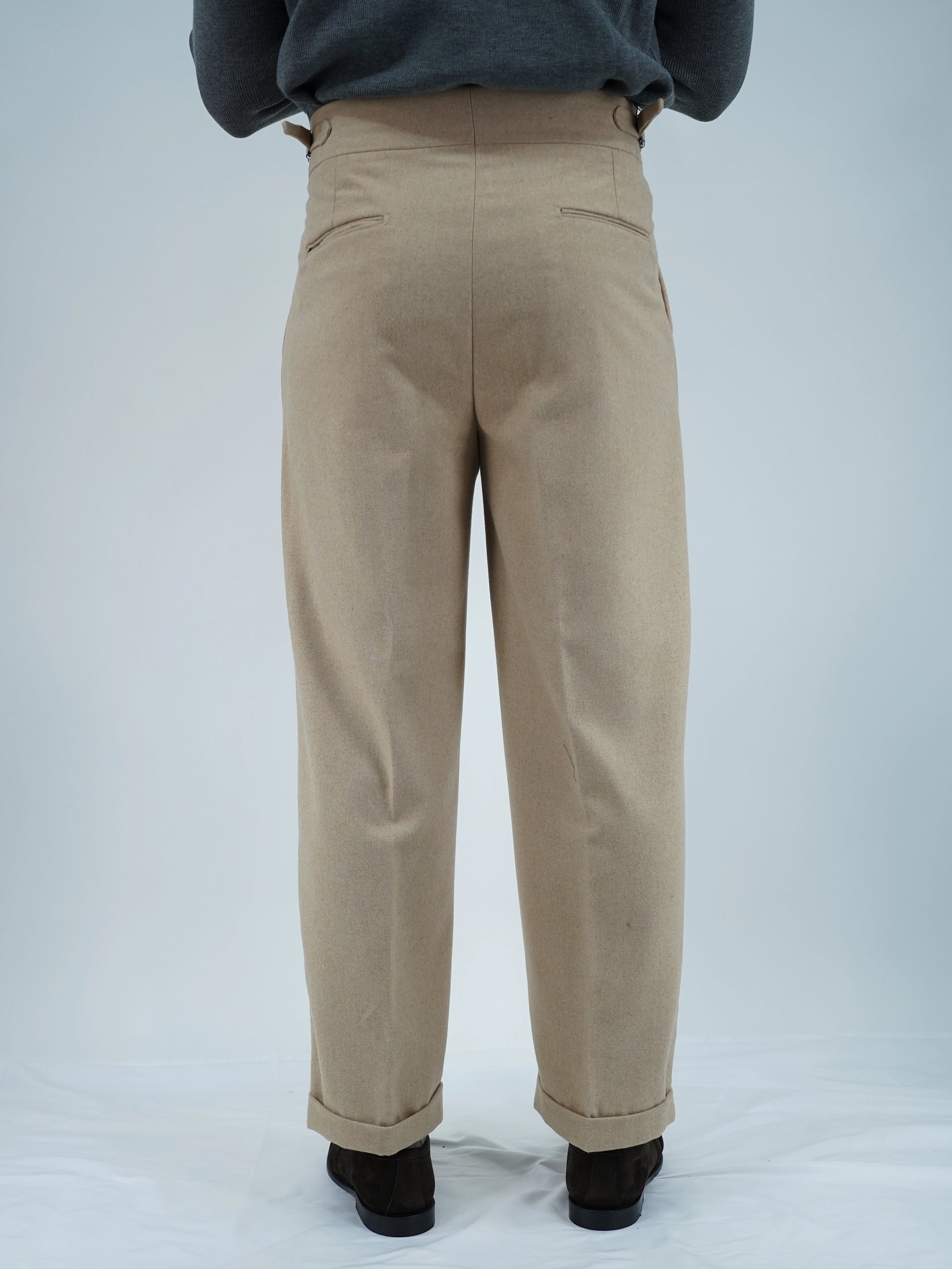 Gurkha biforcato in flanella sabbia fondo 23cm