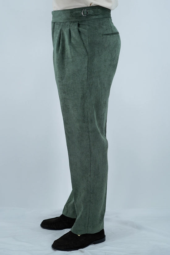 Gurkha in velluto a coste verde militare fondo 21cm