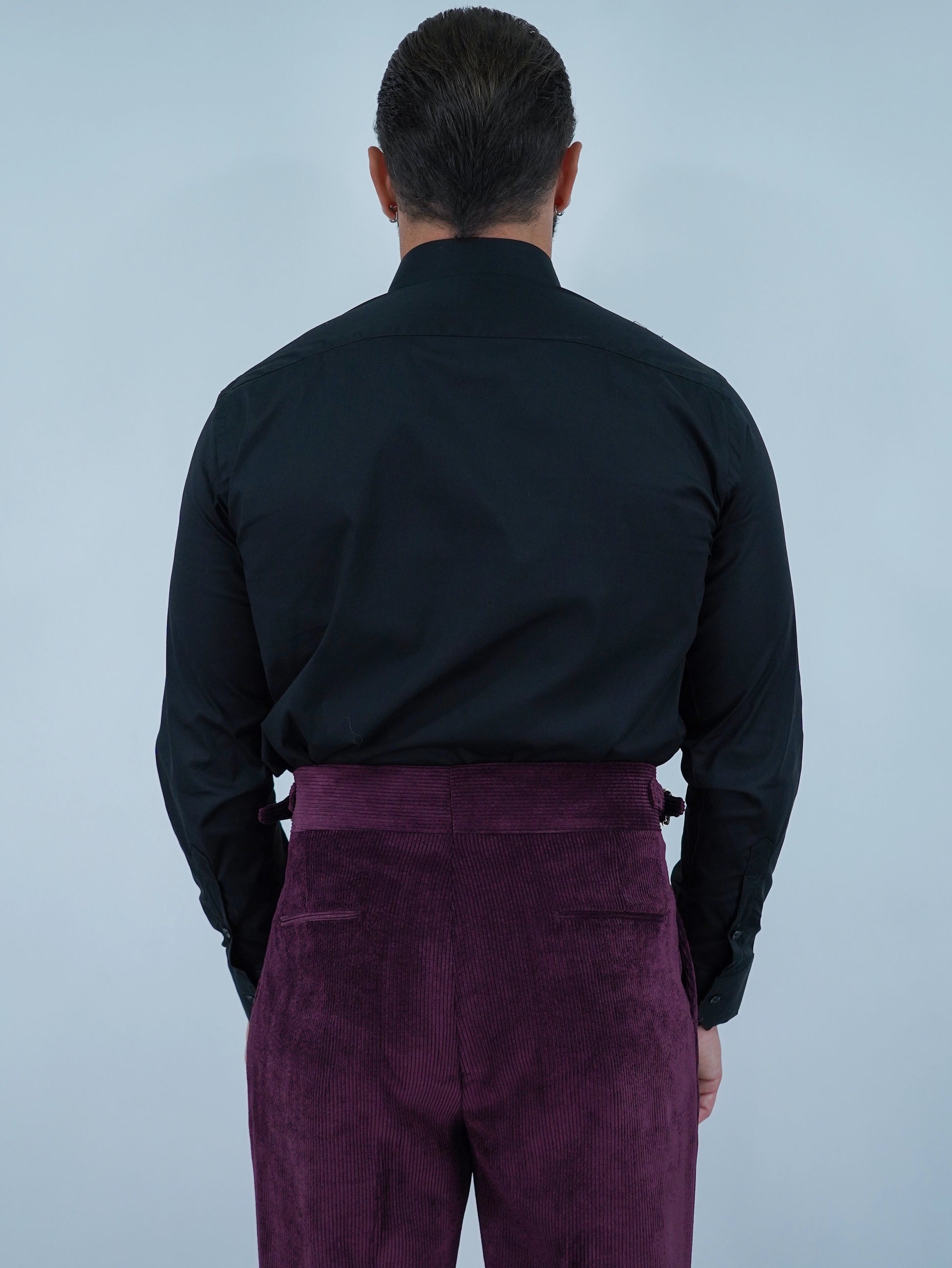 Camicia collo francese nera