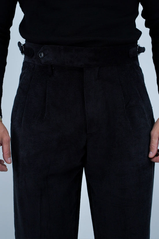 Gurkha in velluto a coste nero fondo 21cm