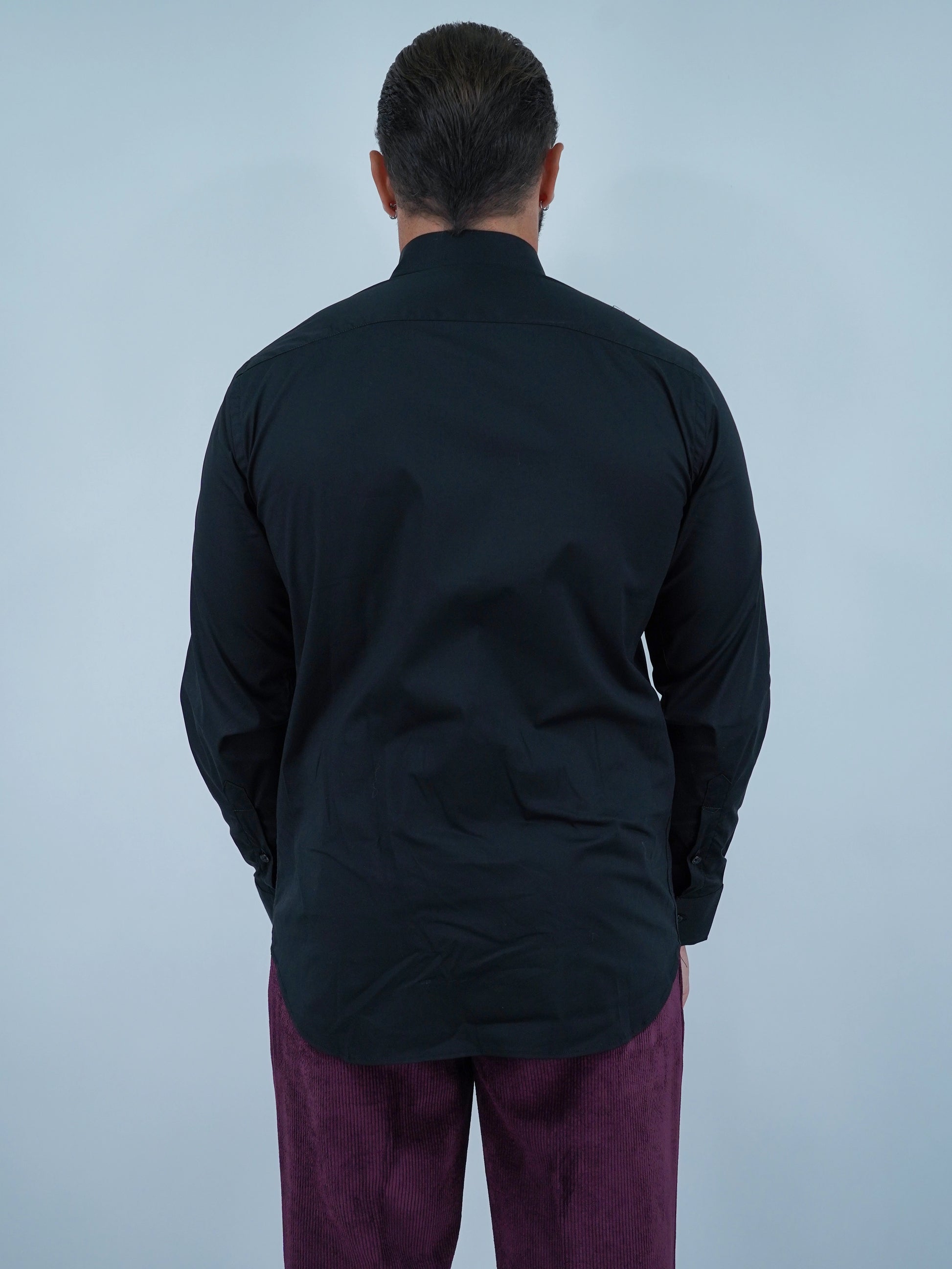 Camicia collo francese nera