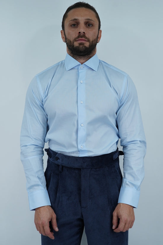 Camicia collo francese celeste