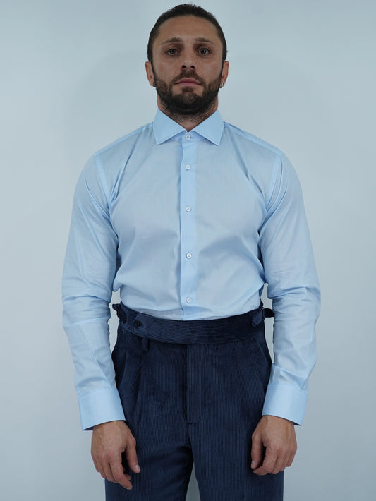 Camicia collo francese celeste