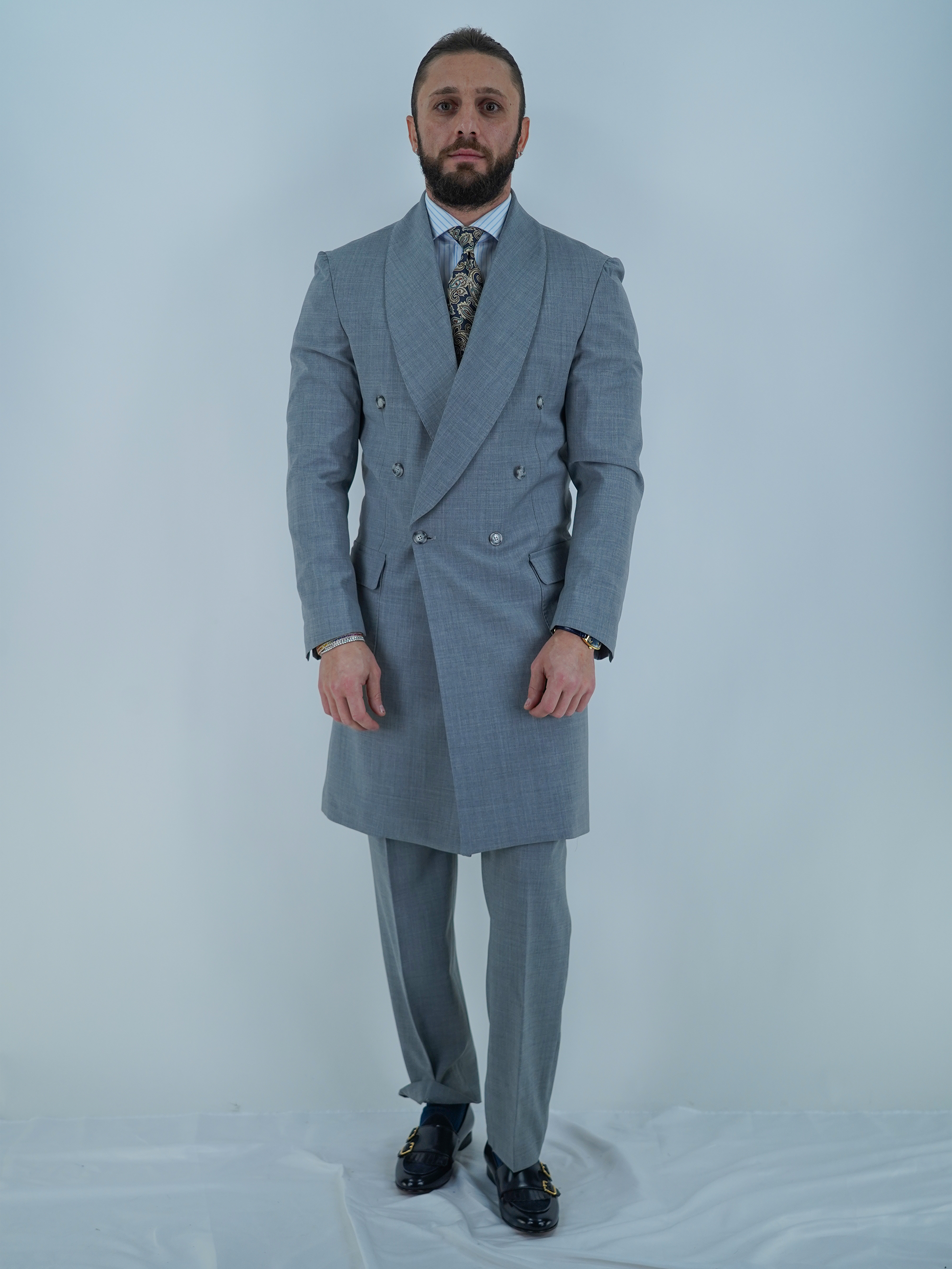 Giacca Heritage Lunga Doppio Petto - Linea Extensive | Grigio Urbano