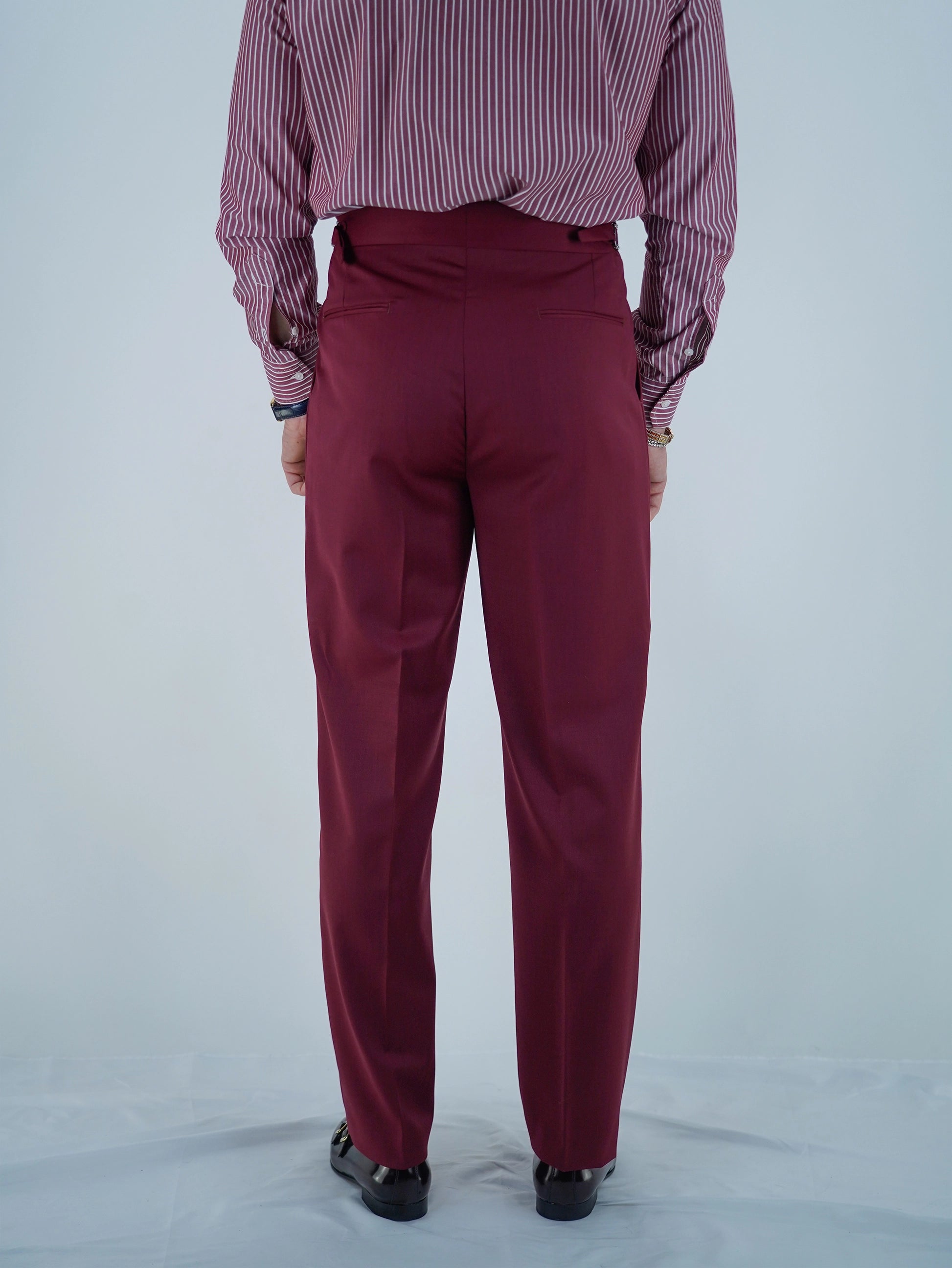 Gurkha 1 bottone - Fondo 20/23cm | Doppia Fibbia Regolabile | Bordeaux Profondo