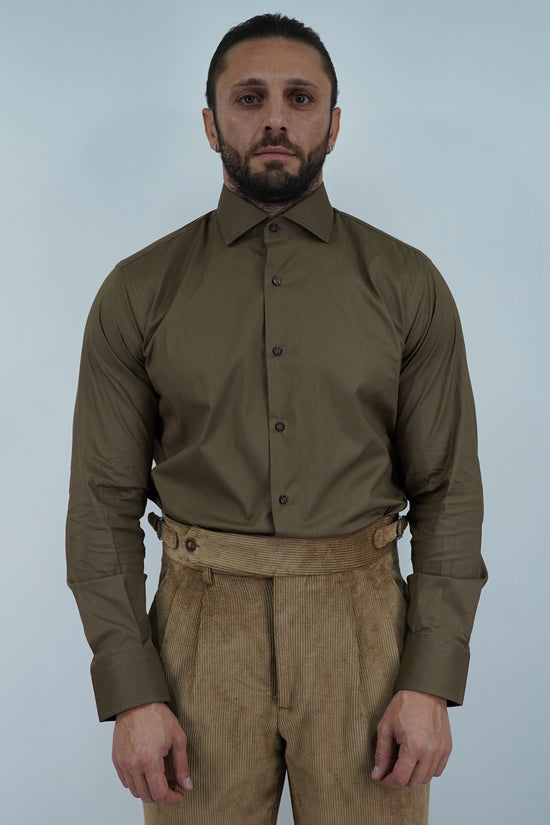 Camicia collo francese Tabacco