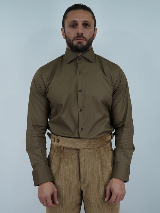 Camicia collo francese Tabacco