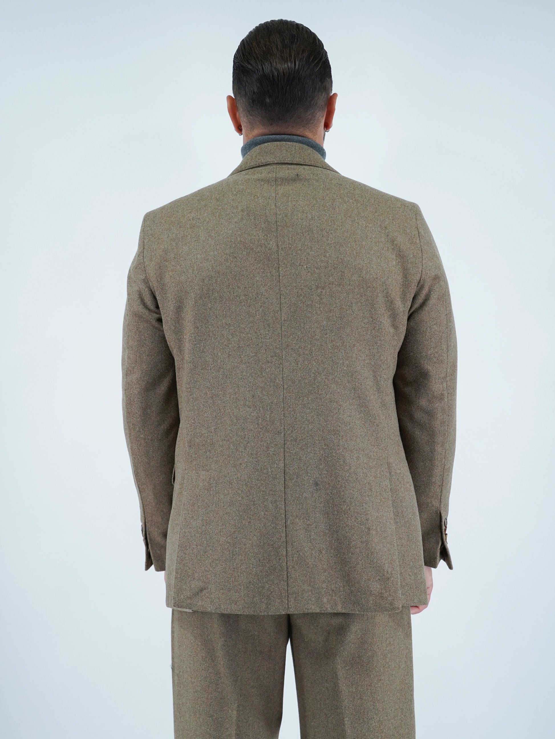 Giacca Harmonious doppiopetto in flanella quercia