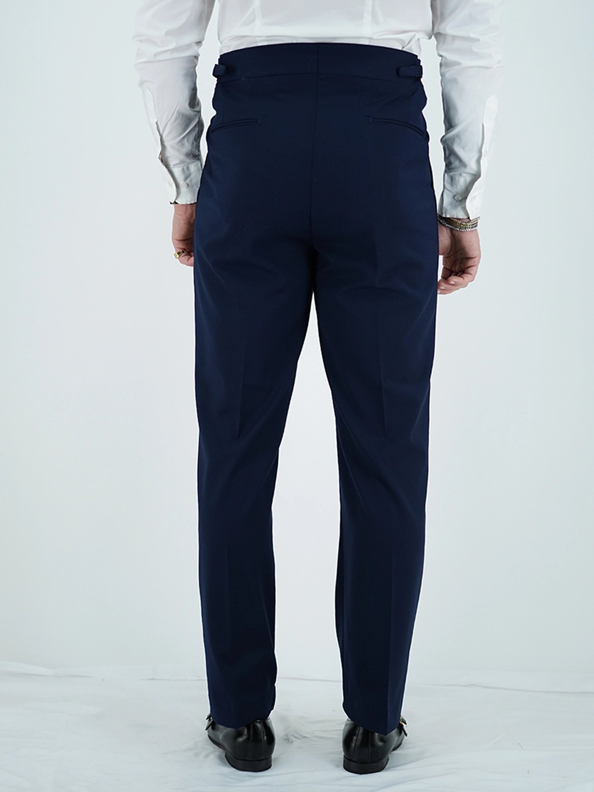 Gurkha 1 bottone - Fondo 20/23cm | Doppia Fibbia Regolabile | Blu oltremare