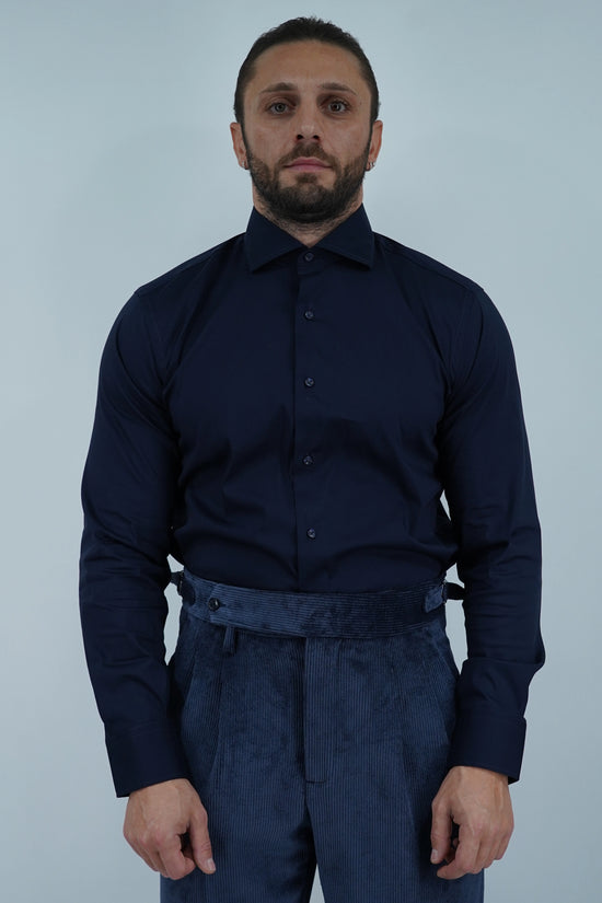 Camicia collo francese blu