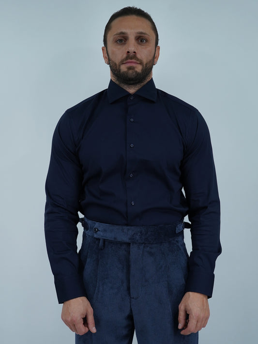 Camicia collo francese blu