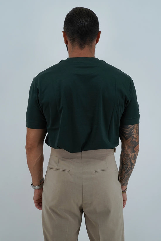 T-Shirt in Filo di Scozia | Girocollo| Verde Foresta