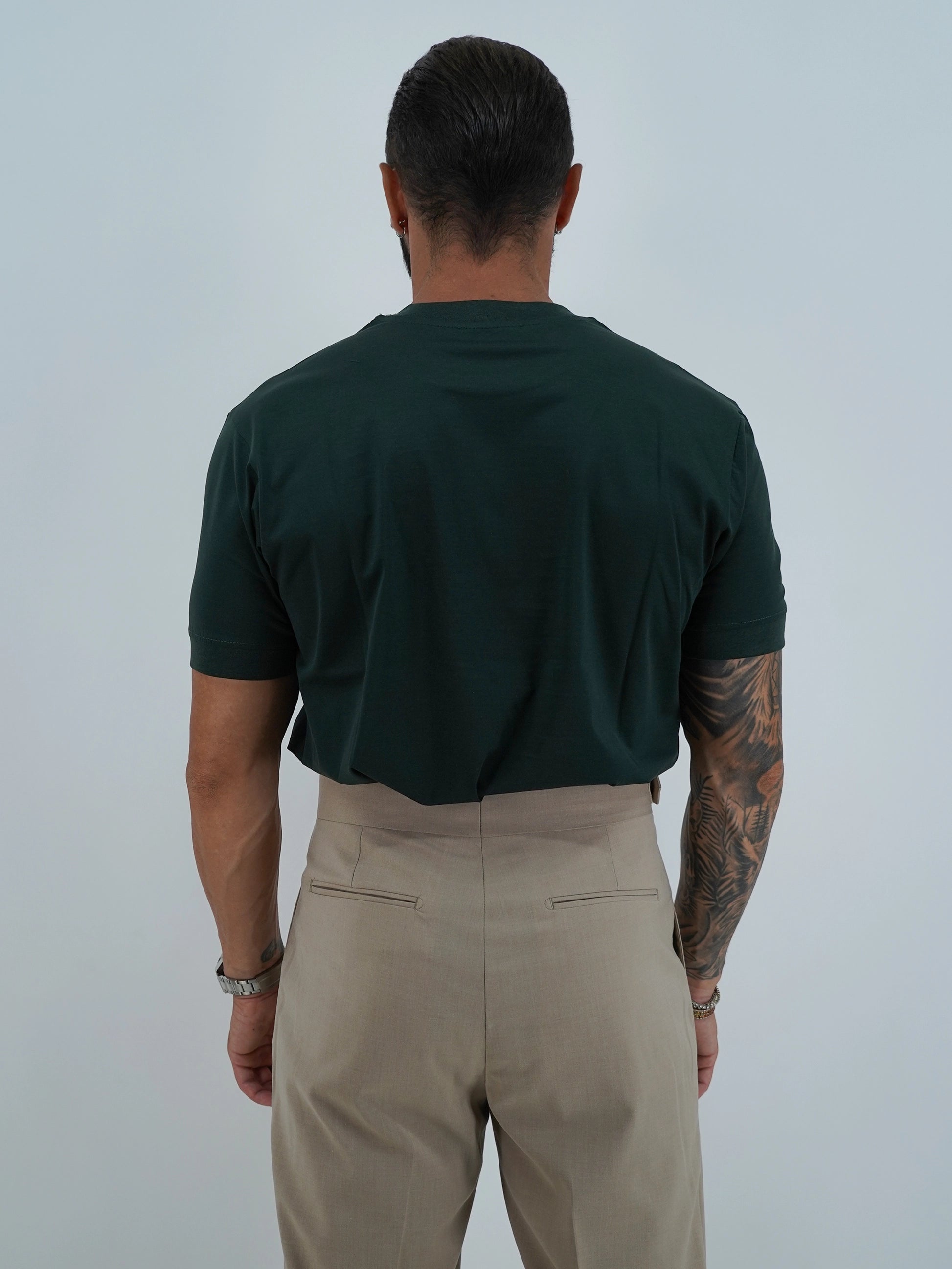 T-Shirt in Filo di Scozia | Girocollo| Verde Foresta