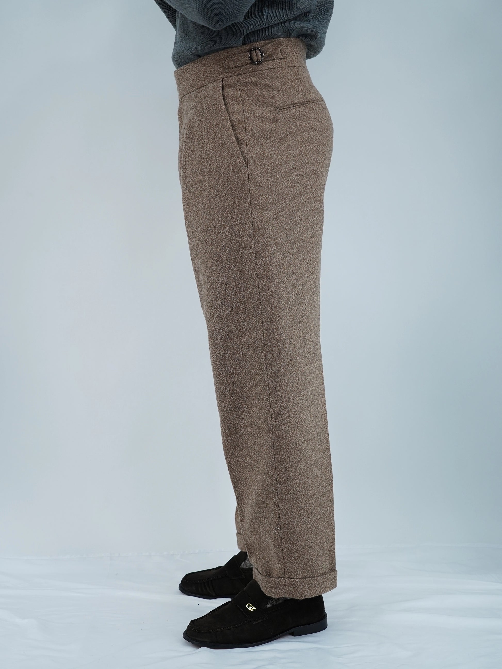 Gurkha biforcato in flanella argilla fondo 23cm