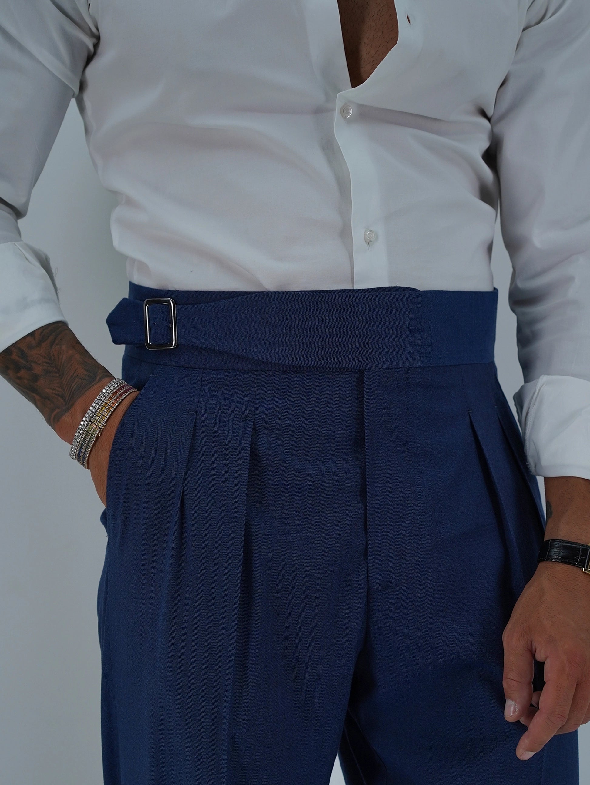 Gurkha Heritage Con Fibbia Laterale- Fondo 22/25cm | Doppia Fibbia Regolabile | Solaro Blu Oceano