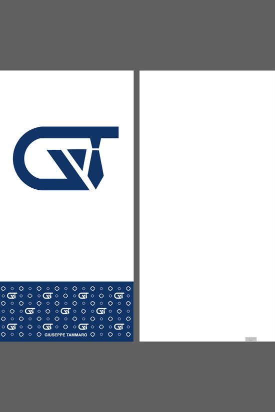 Telo mare monogram 180x90cm in microfibra bianco/blu