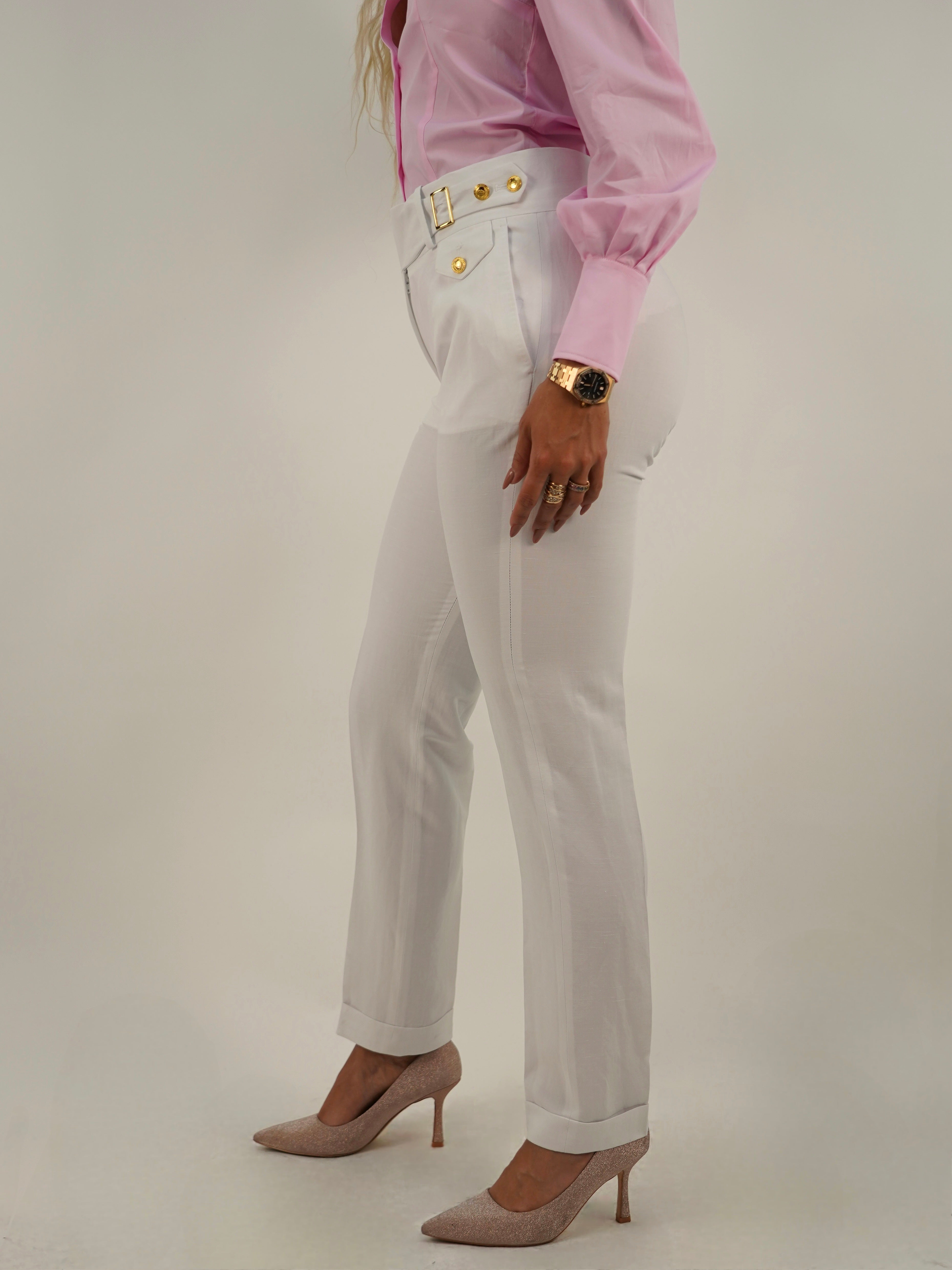 Tailleur doppiopetto bianco 100% lino