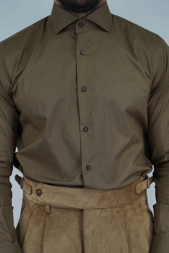 Camicia collo francese Tabacco