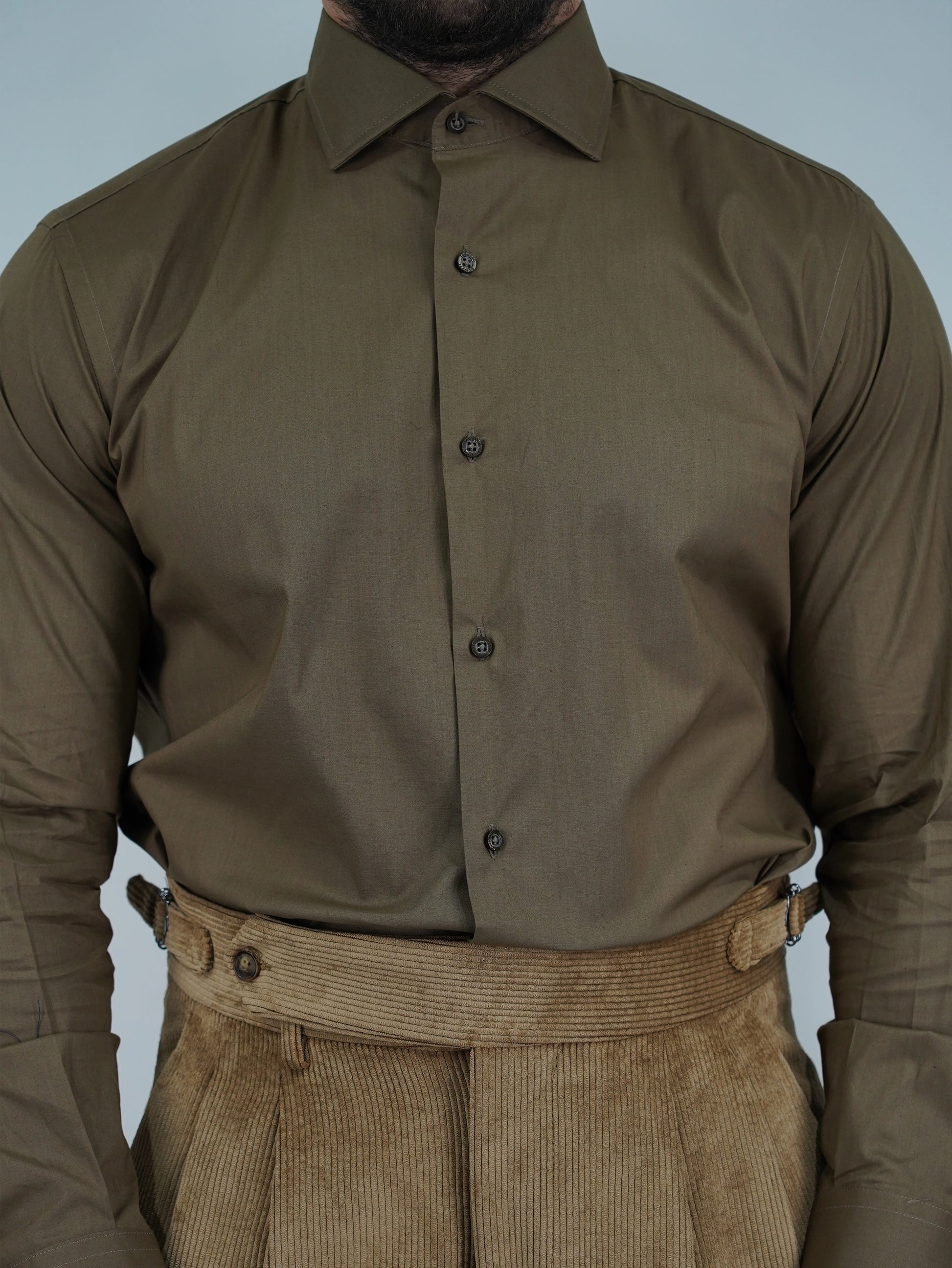 Camicia collo francese Tabacco