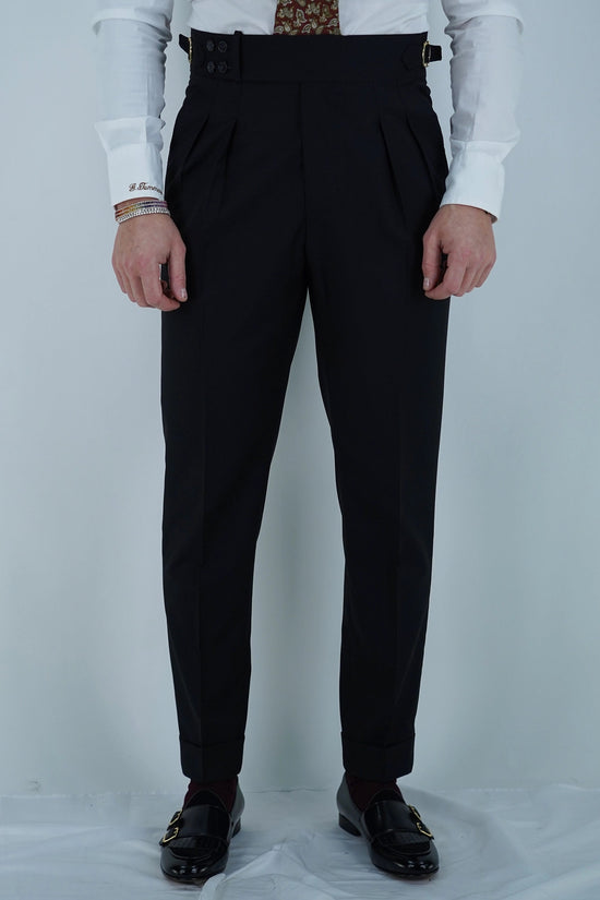 Gurkha 4 bottoni - Fondo 17/20cm | Doppia Fibbia Regolabile | Nero Corvino