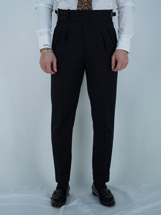 Gurkha 4 bottoni - Fondo 17/20cm | Doppia Fibbia Regolabile | Nero Corvino