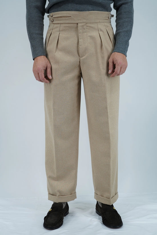 Gurkha biforcato in flanella sabbia fondo 23cm