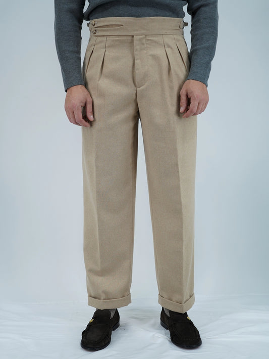 Gurkha biforcato in flanella sabbia fondo 23cm