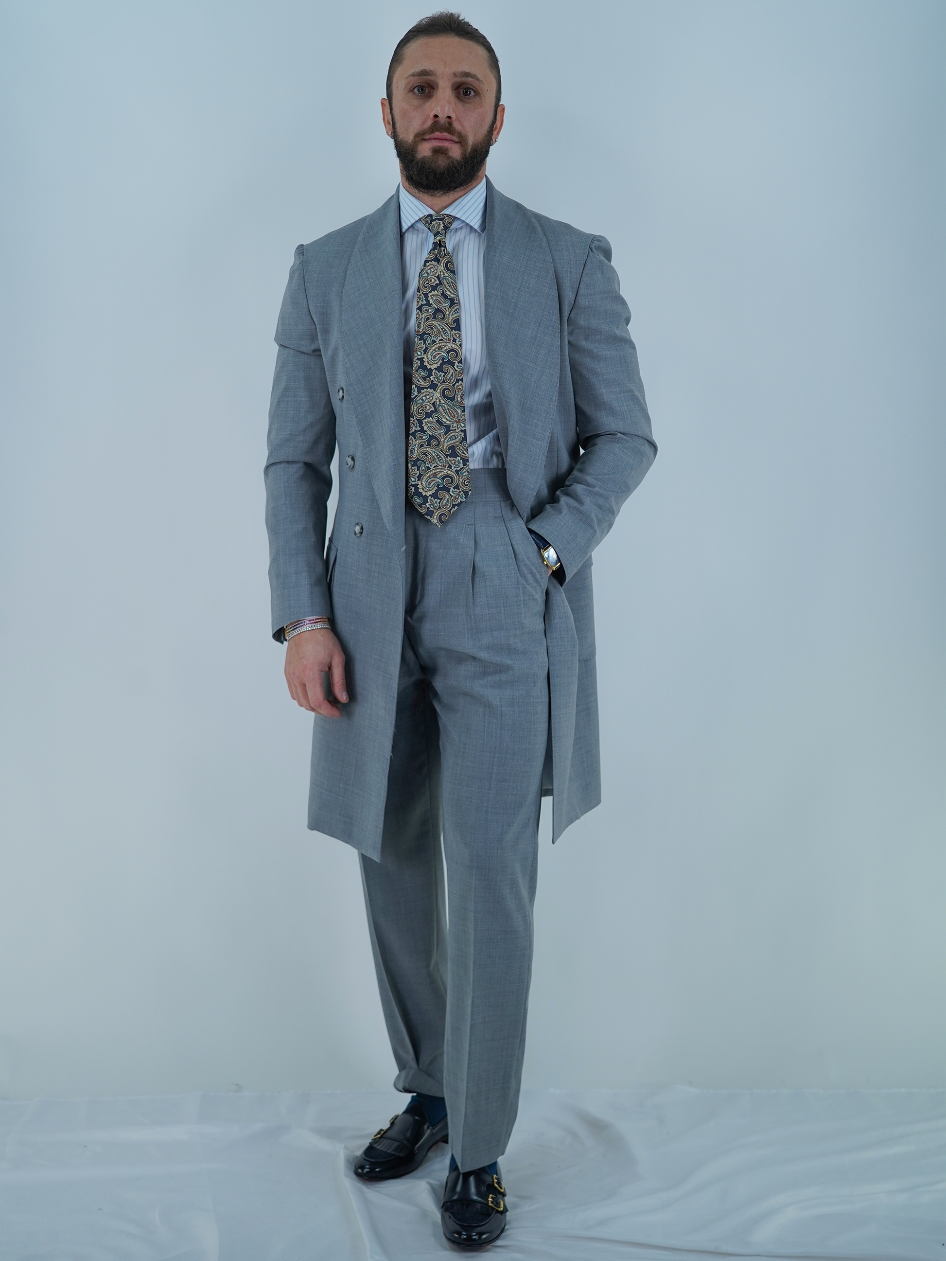 Giacca Heritage Lunga Doppio Petto - Linea Extensive | Grigio Urbano
