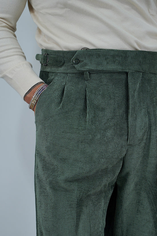 Gurkha in velluto a coste verde militare fondo 21cm