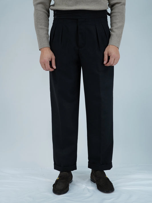 Gurkha biforcato in flanella nero fondo 23cm