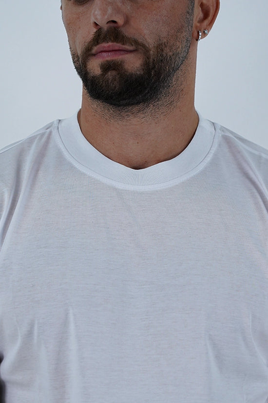 T-Shirt in Filo di Scozia | Girocollo| Bianco