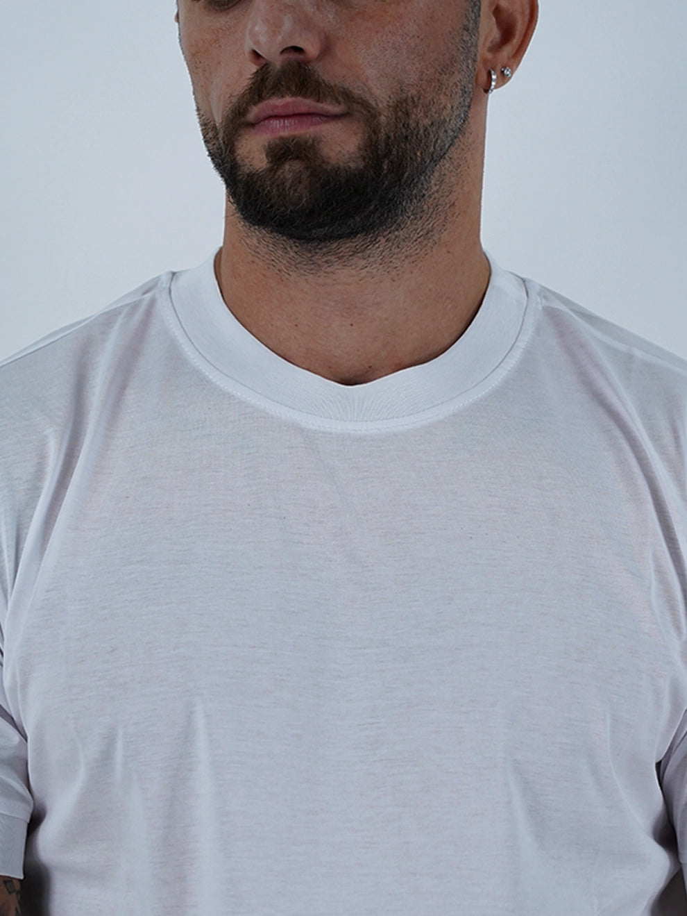 T-Shirt in Filo di Scozia | Girocollo| Bianco
